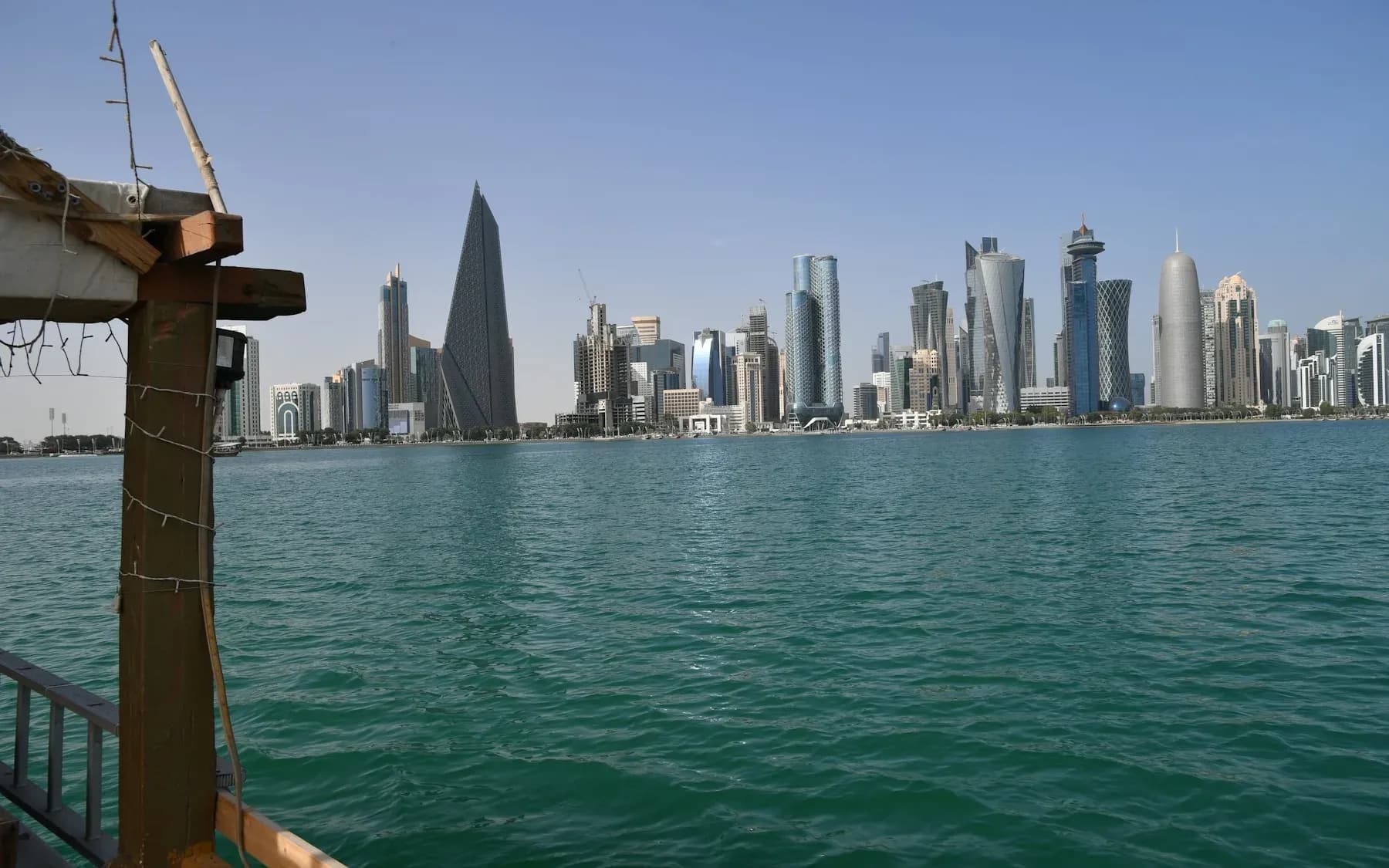 Modern Doha skyline across the Gulf waterfront