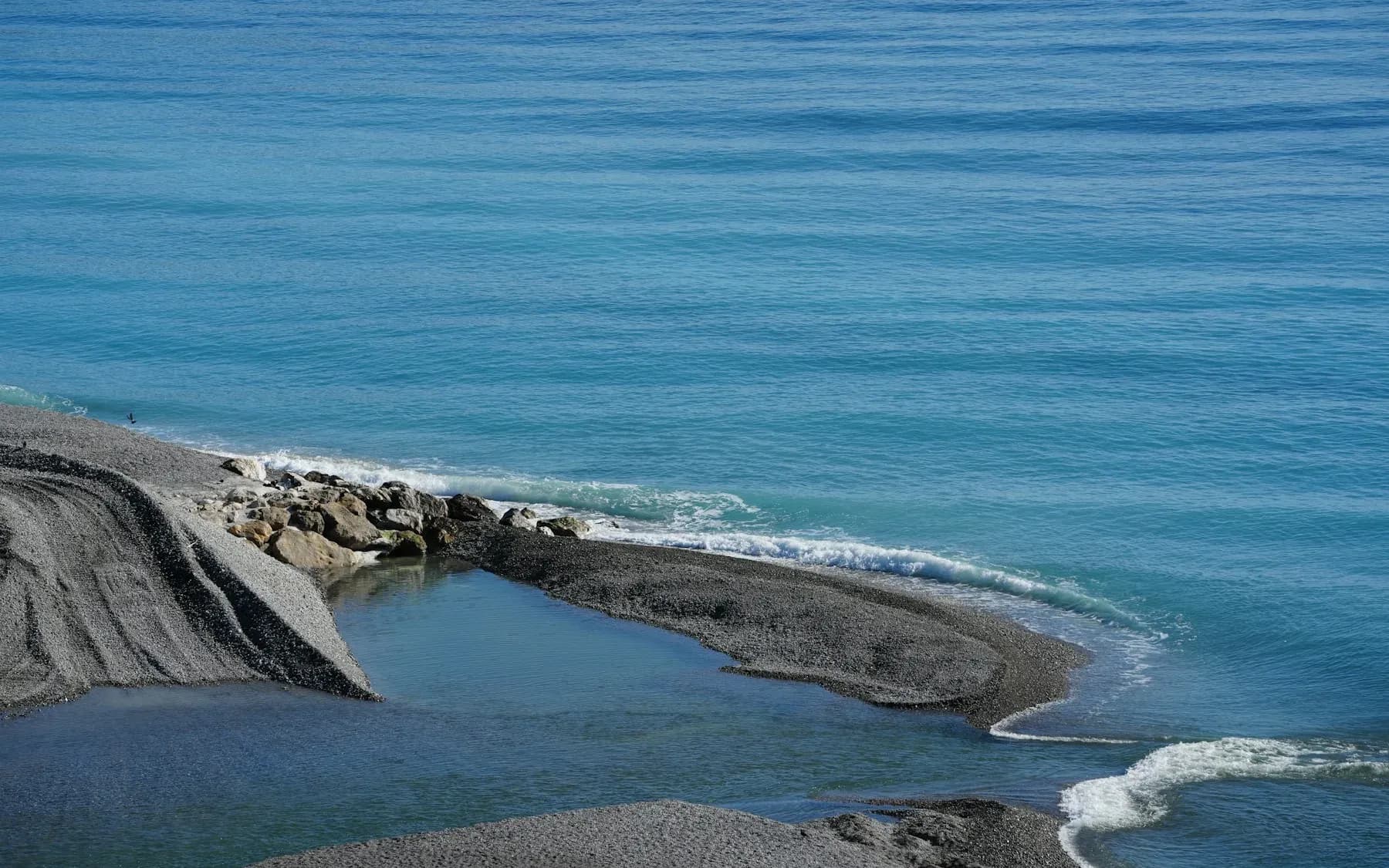 Blue Mediterranean coastline at Nice